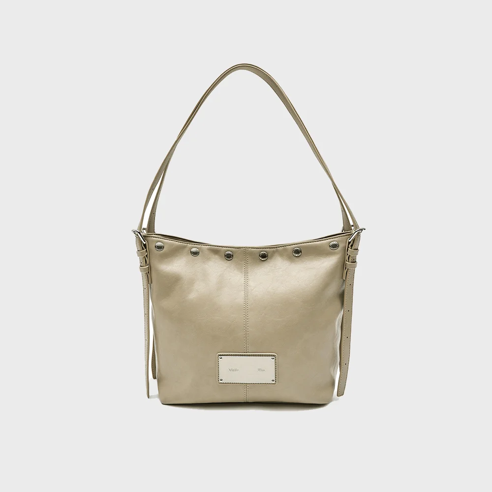 MATIN STUD POINT SMALL SHOULDER BAG IN BEIGE