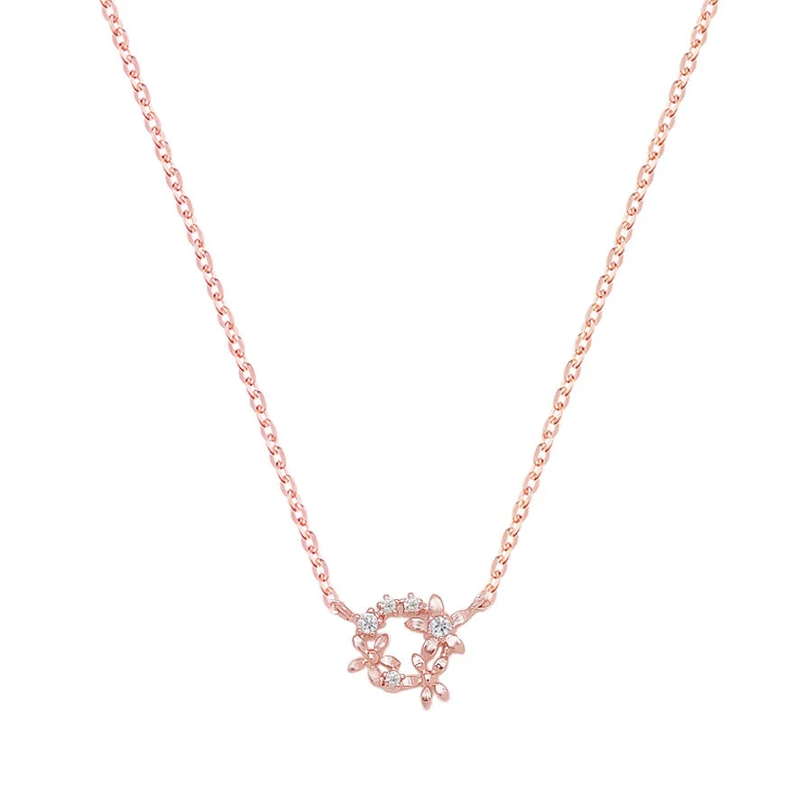 花卉 圓形 BL253N1208 女裝項鏈 花 水鑽 玫瑰鏈 Necklace