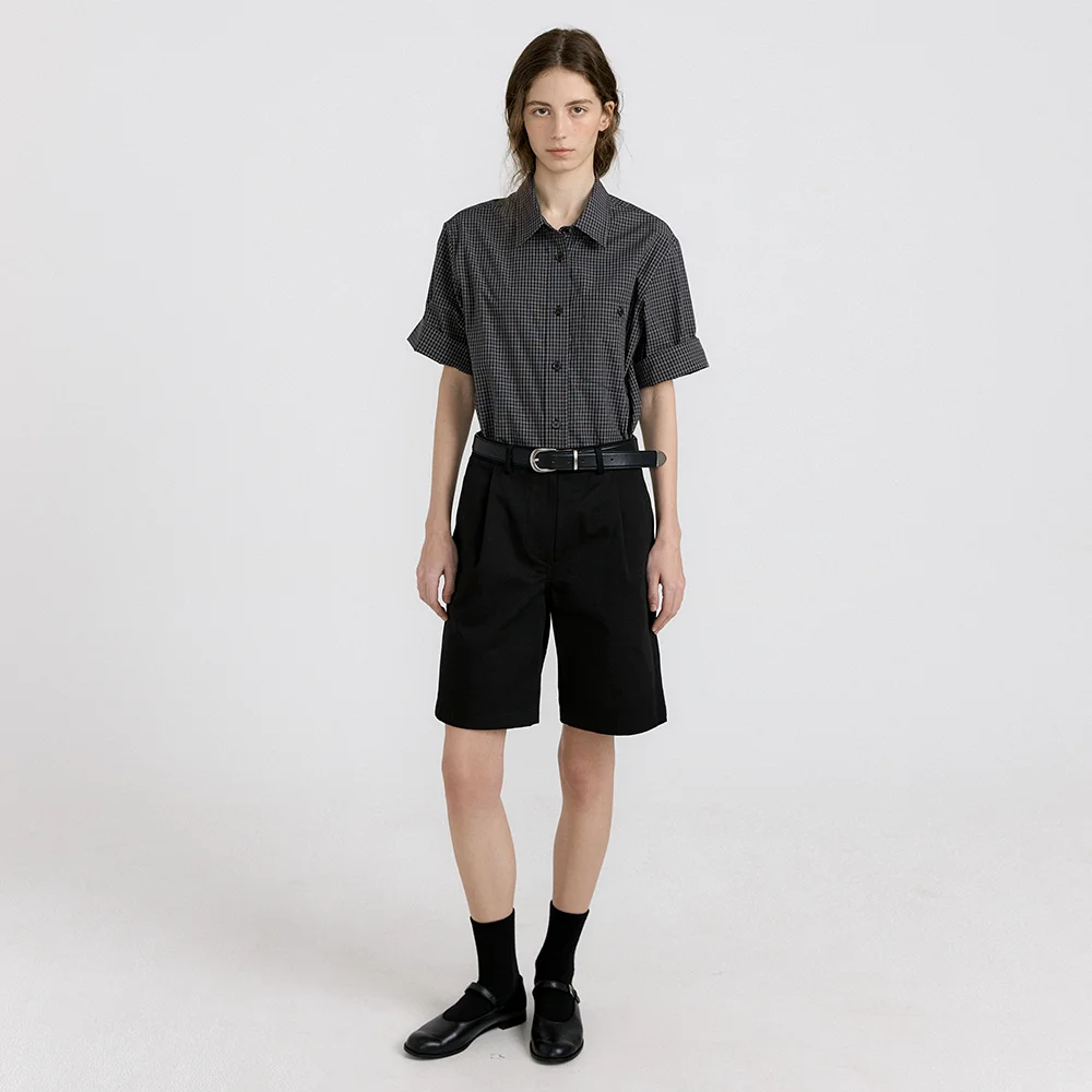 Cotton Bermuda Pants (Black)