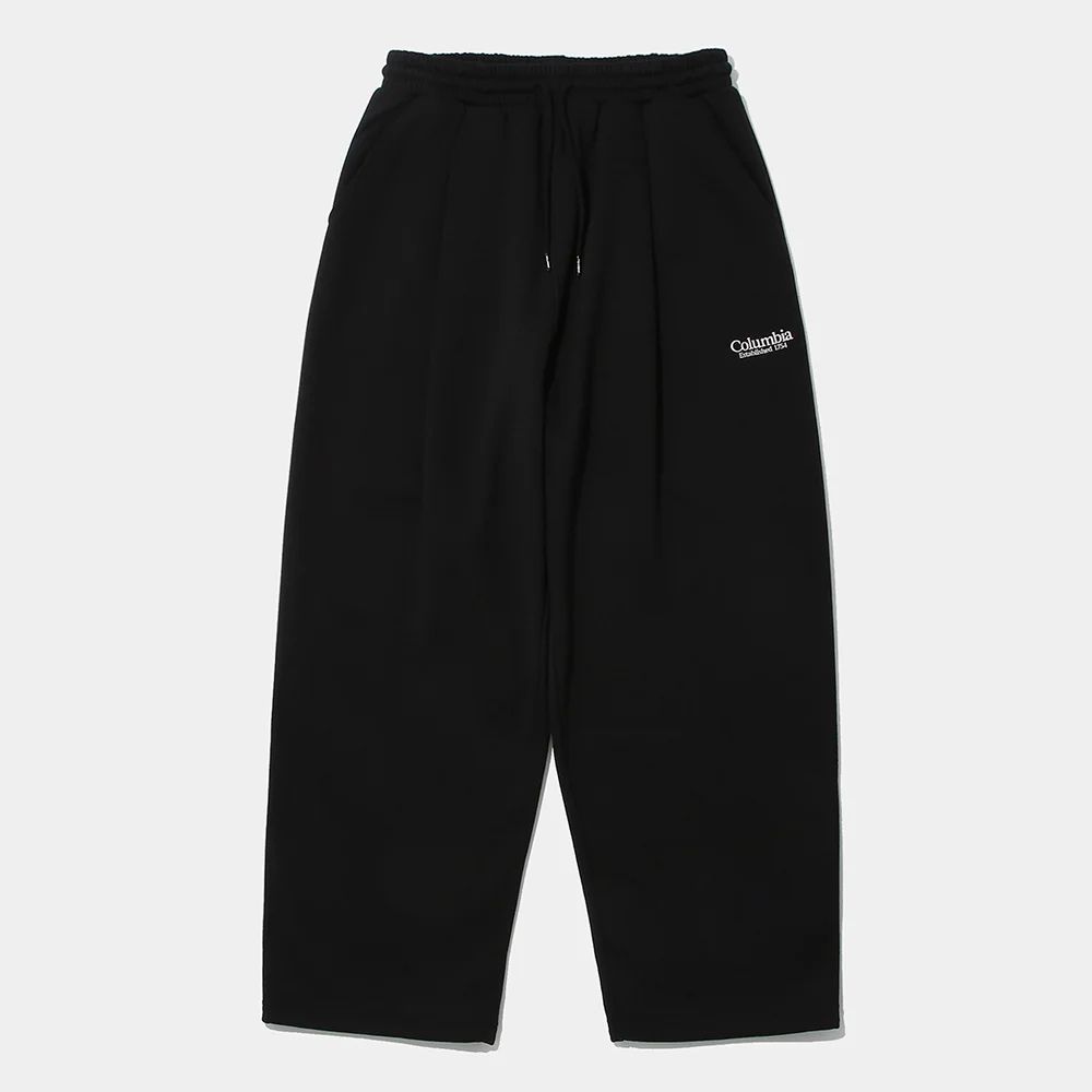 NYC EMB FLEECE PINTUCK SWEATPANTS_BLACK