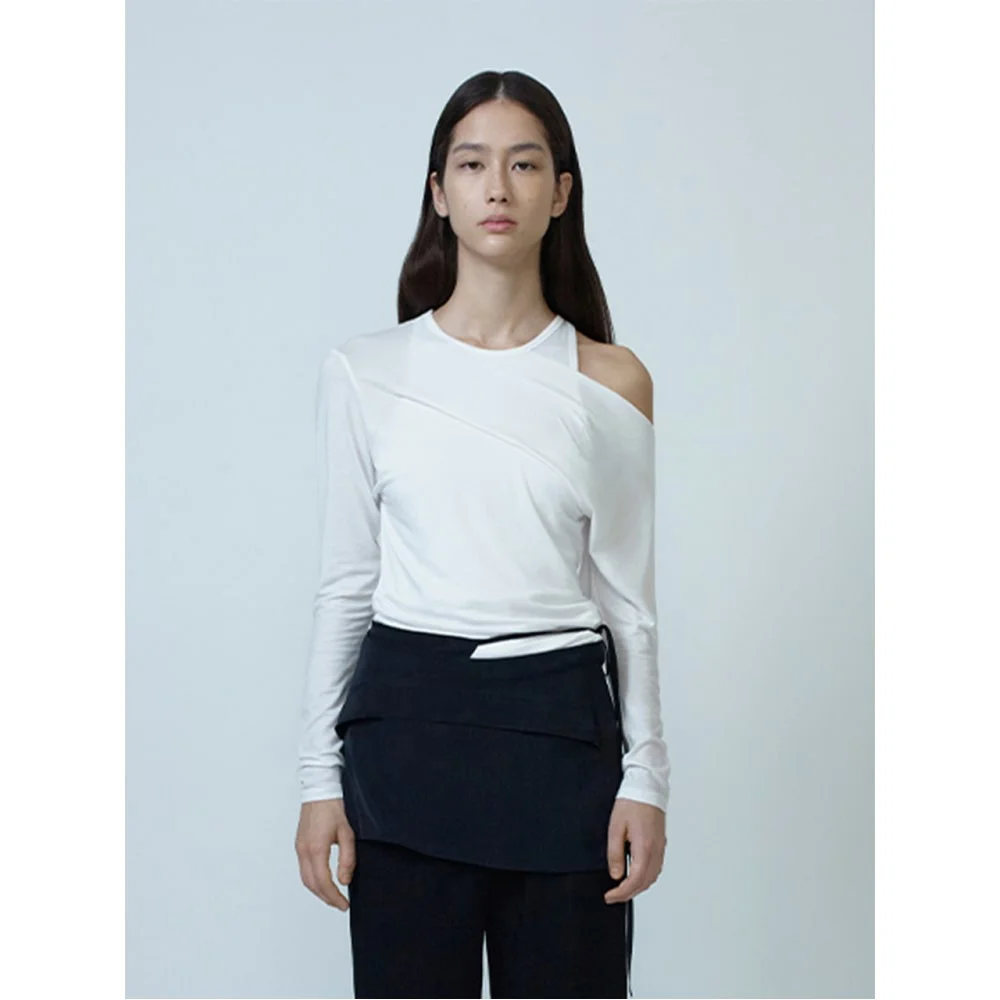 Petal Off Shoulder TShirt Black(AG5741A025)