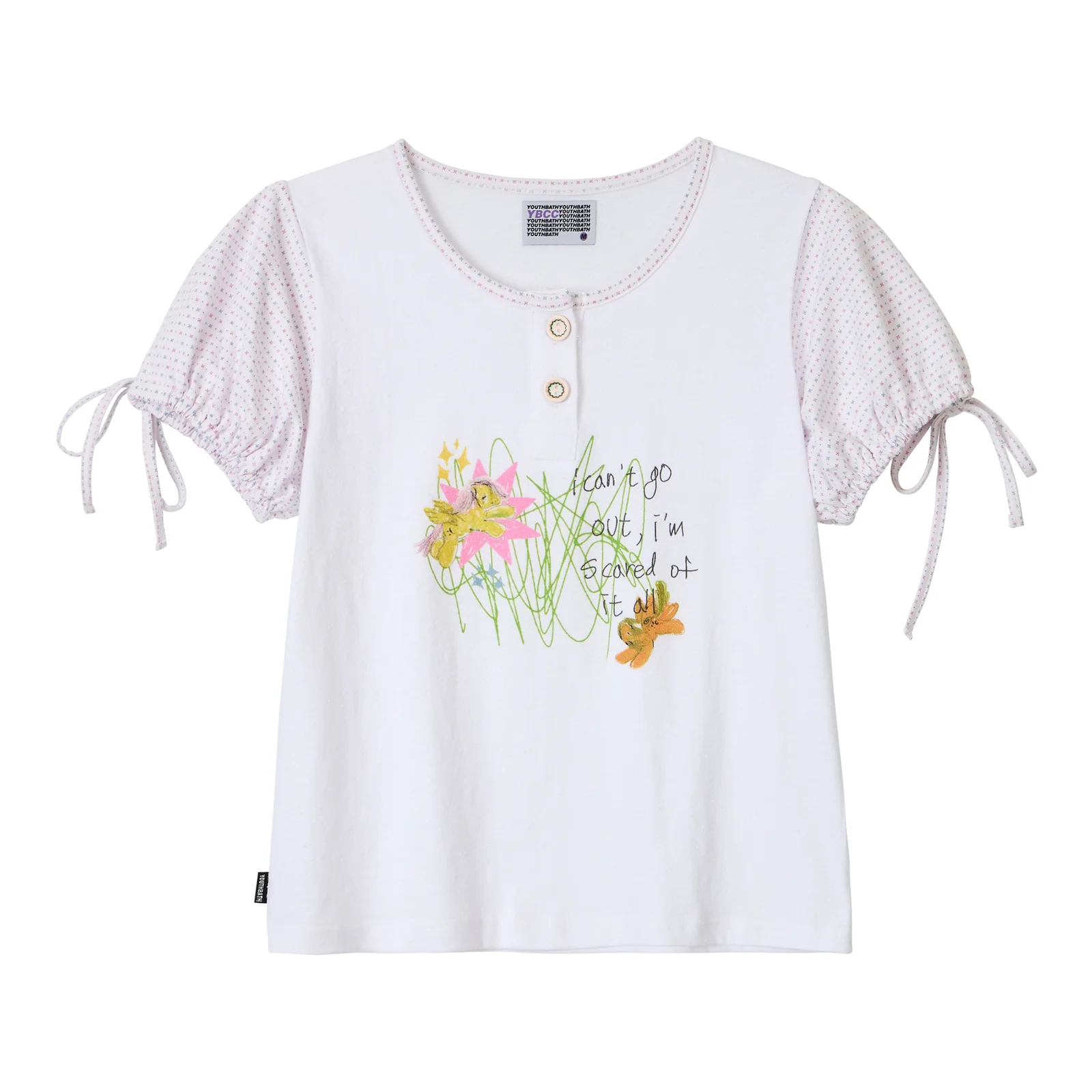 YB x Motka Puff Henley Tee_White