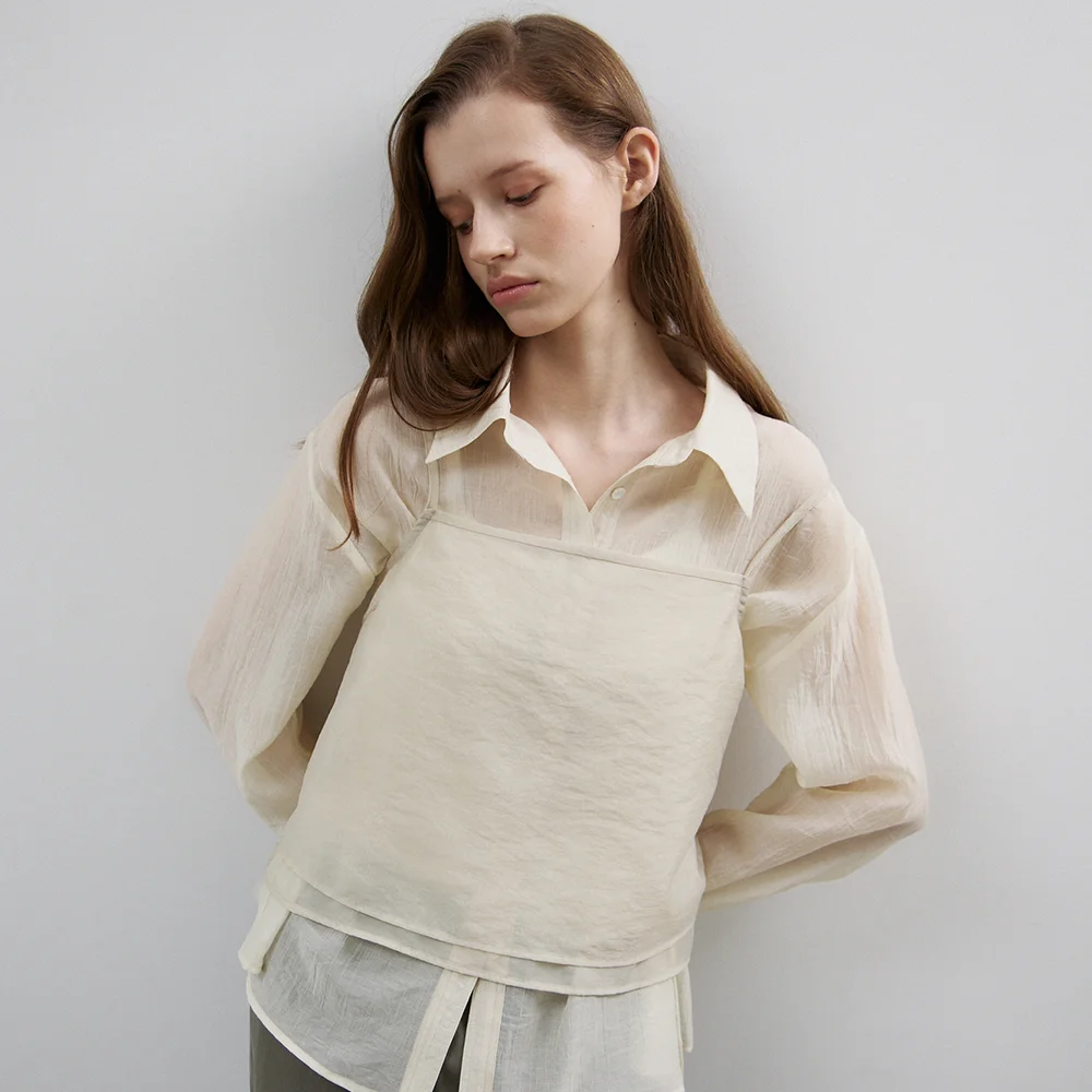Sheer Layered Bustier(Cream)