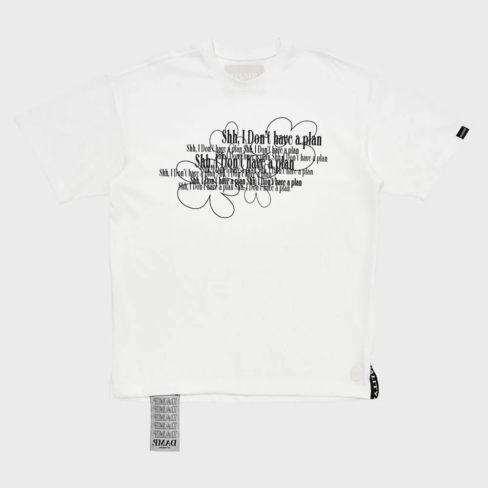 DAMP 'FLOWER' OVERSIZED TEE_WHITE