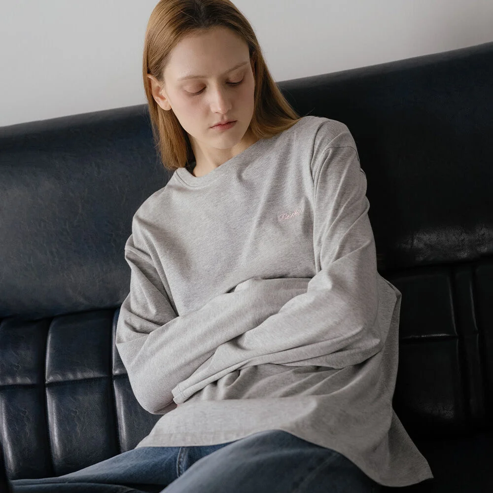 Basic logo overfit T-shirt _Melange gray