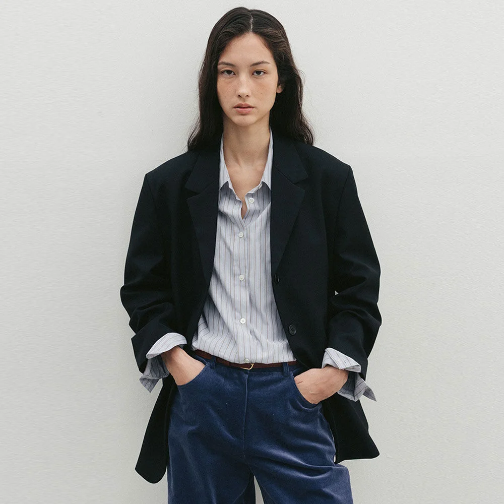 Oversized Single Jacket(Black)