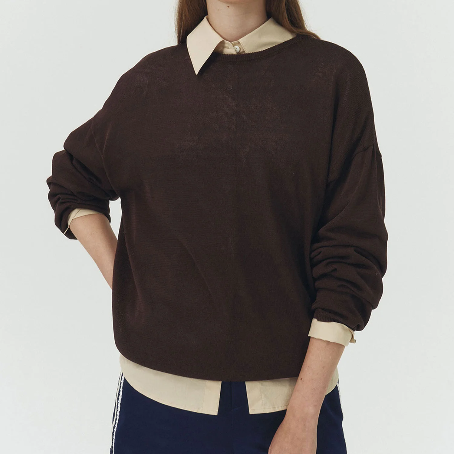 Loose fit Cool Knit Top ( BROWN