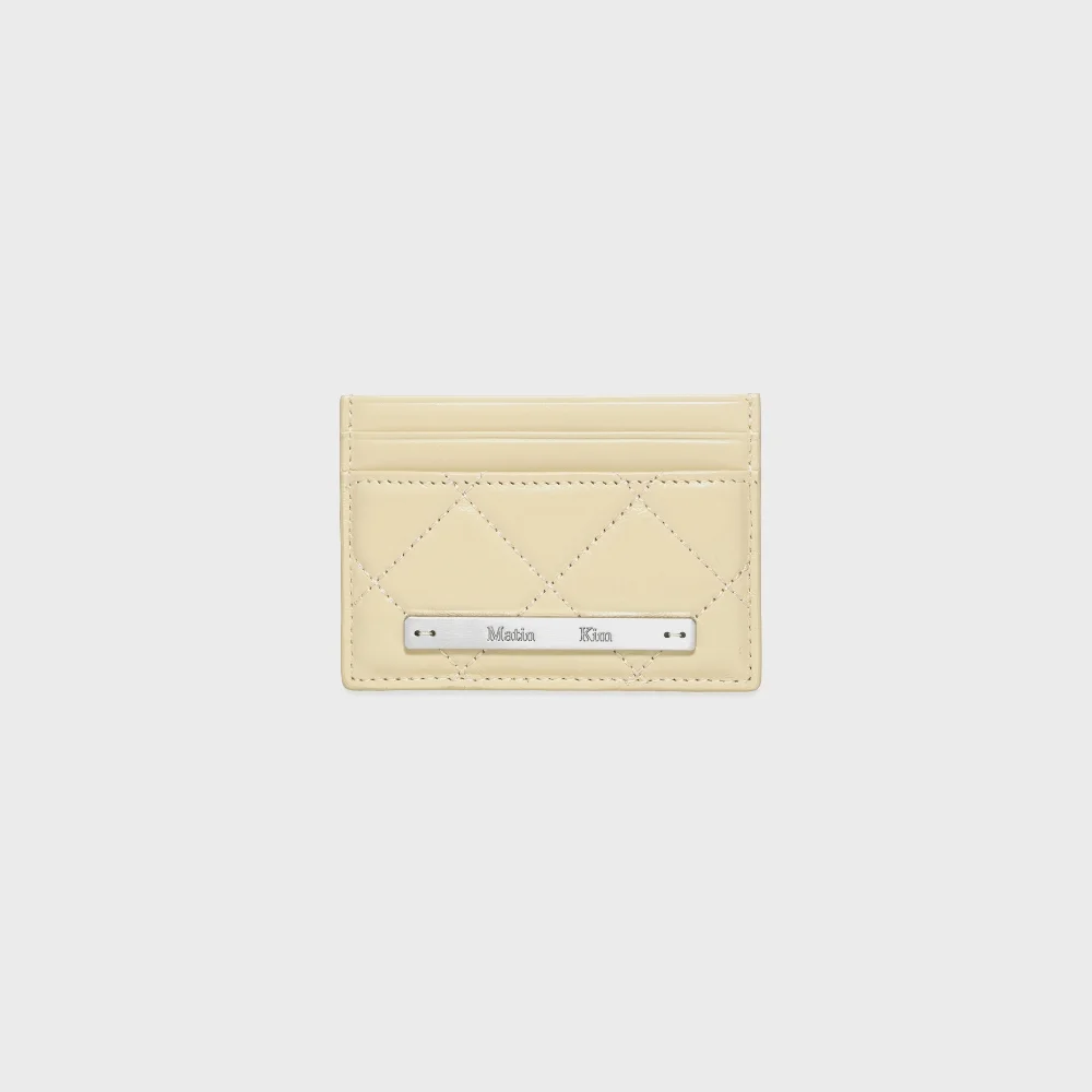 PUFF QUILT CARD WALLET IN BUTTER