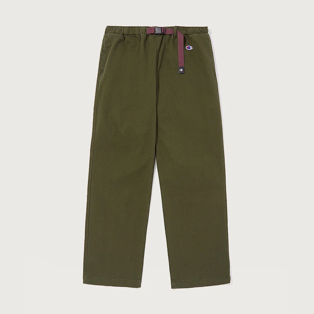 女裝 束帶 純棉 彈力 直筒 褲子 Normal Khaki