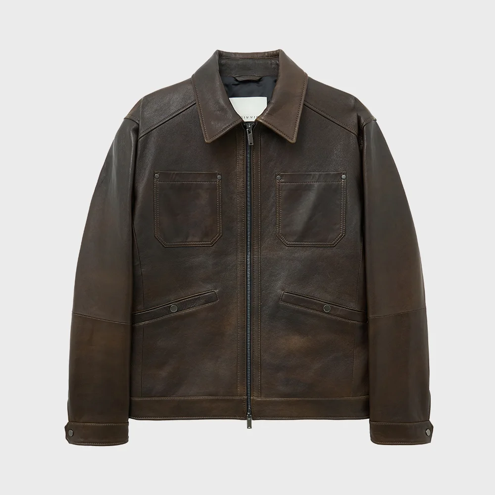 NAPPA LEATHER JACKET (BROWN / LAMBSKIN)