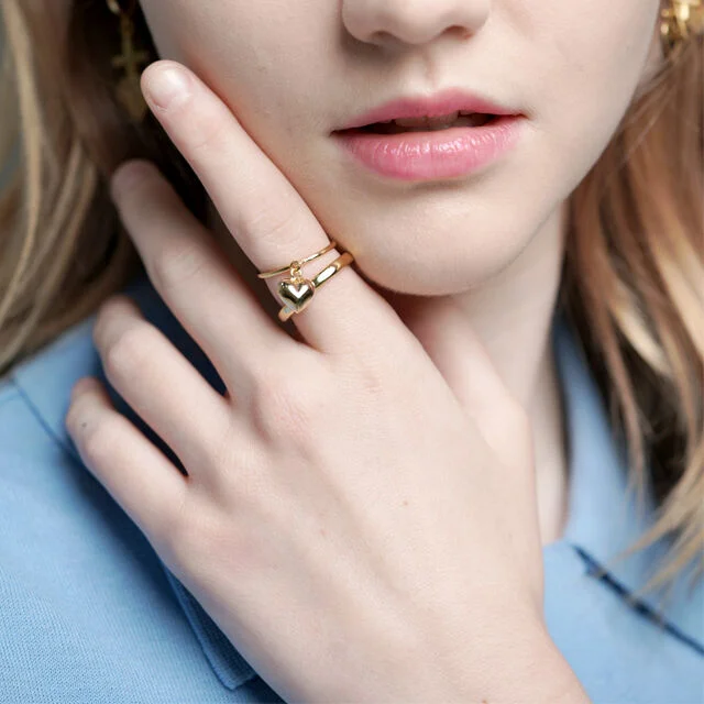 only for me simple gold Ring 簡約 字母 刻字戒指