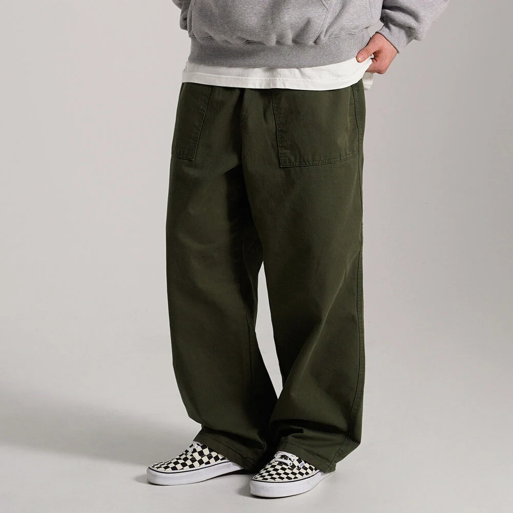 水洗 輕鬆 Fatigue Pants 卡其色 JULP4650