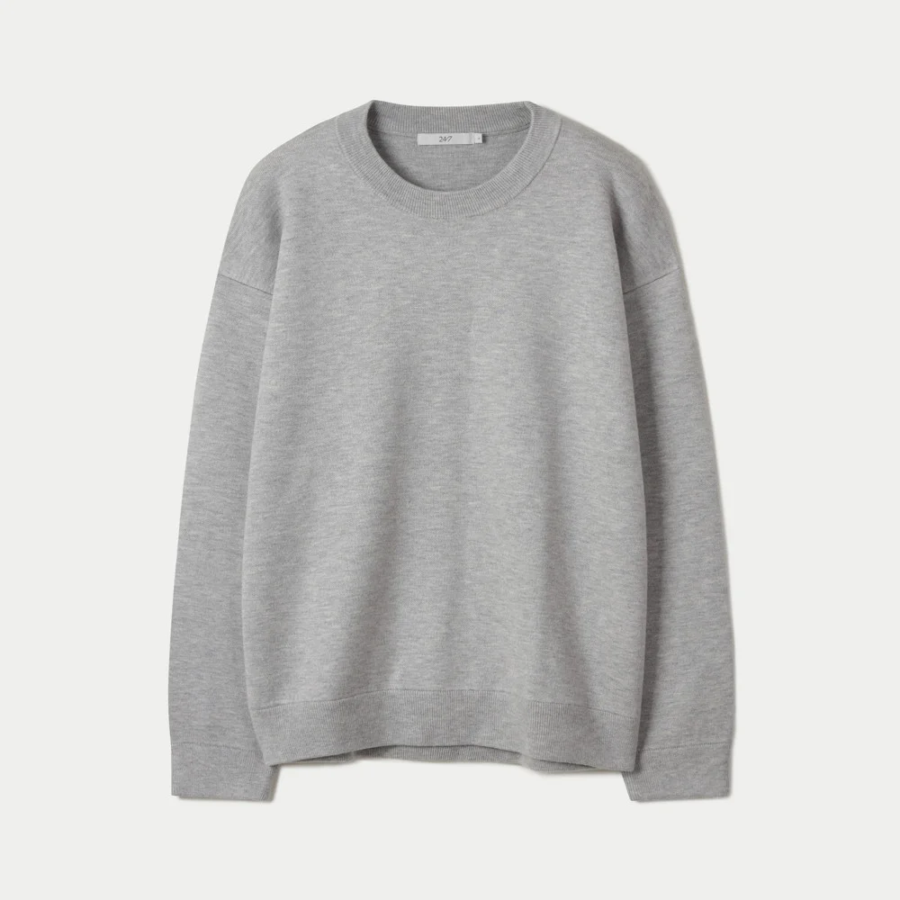 DOUBLENESS HIGH DENSITY CREW KNIT LIGHT GRAY (247)