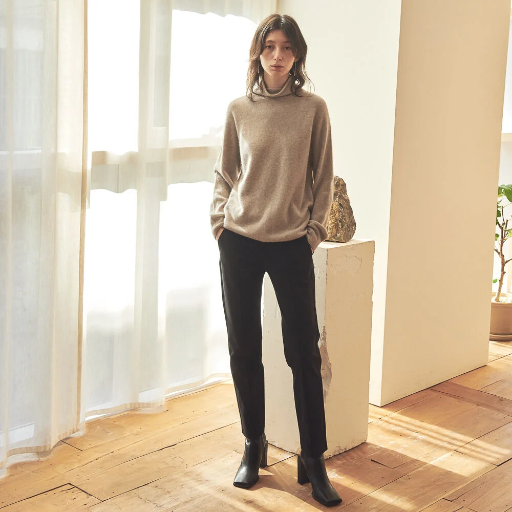 PINTUCK CIGARETTE PANTS_BLACK