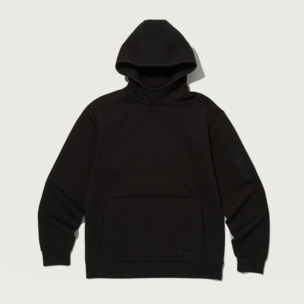 彈力 雙面布 連帽衫 T恤 Black