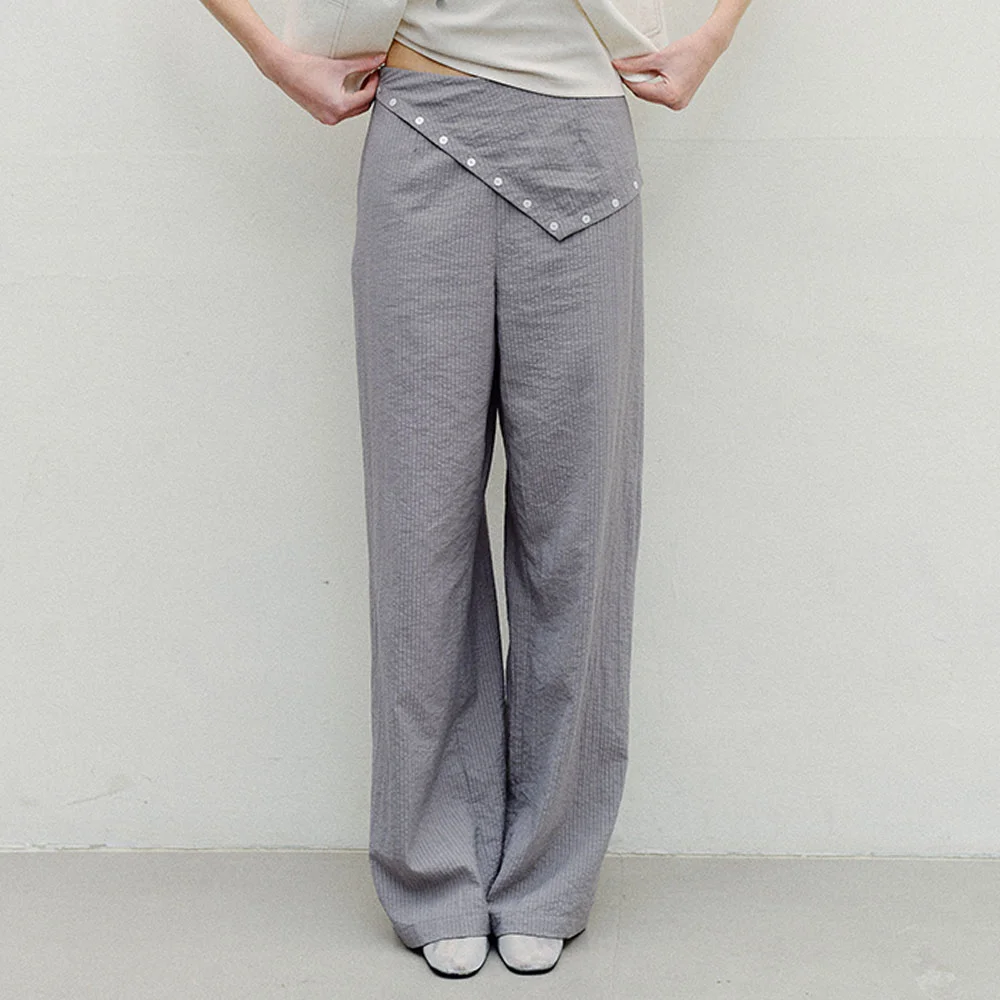 SCARF LAYERED PANTS - GREY