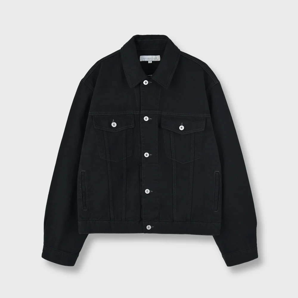 Denim Trucker Jacket, Black