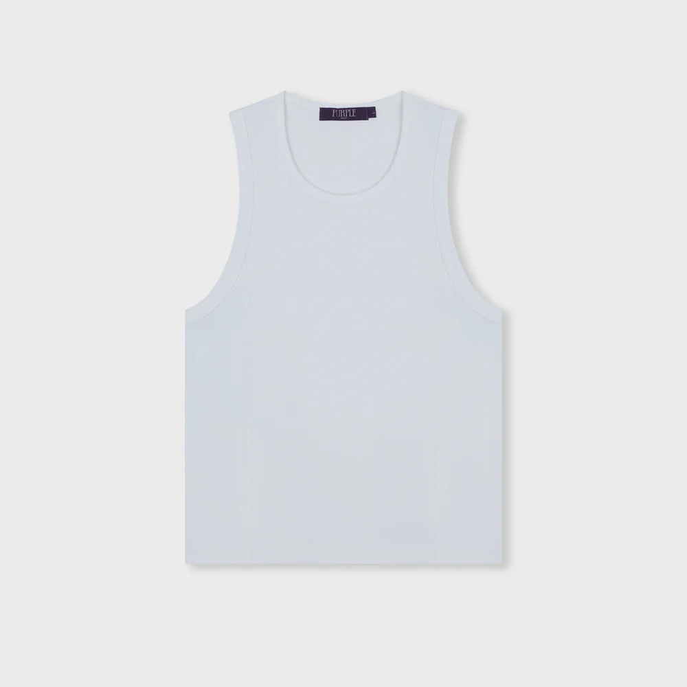 SLIM FIT SOLID TANK TOP WHITE