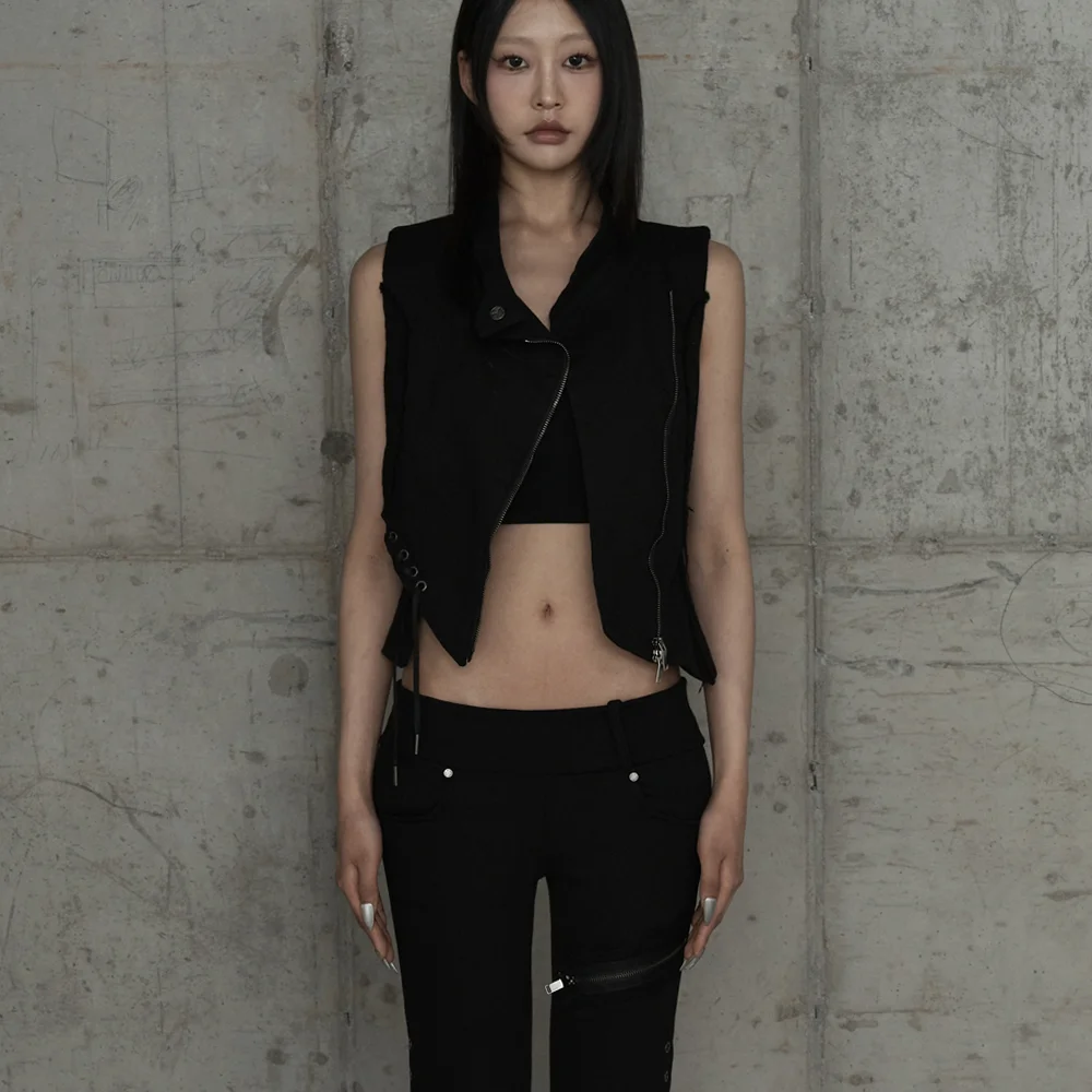 Diagonal Corset Vest (Black)