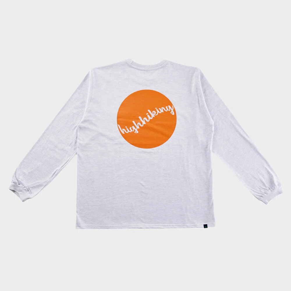 HH POCKET L/S TEE (WHITE MELANGE / ORANGE)