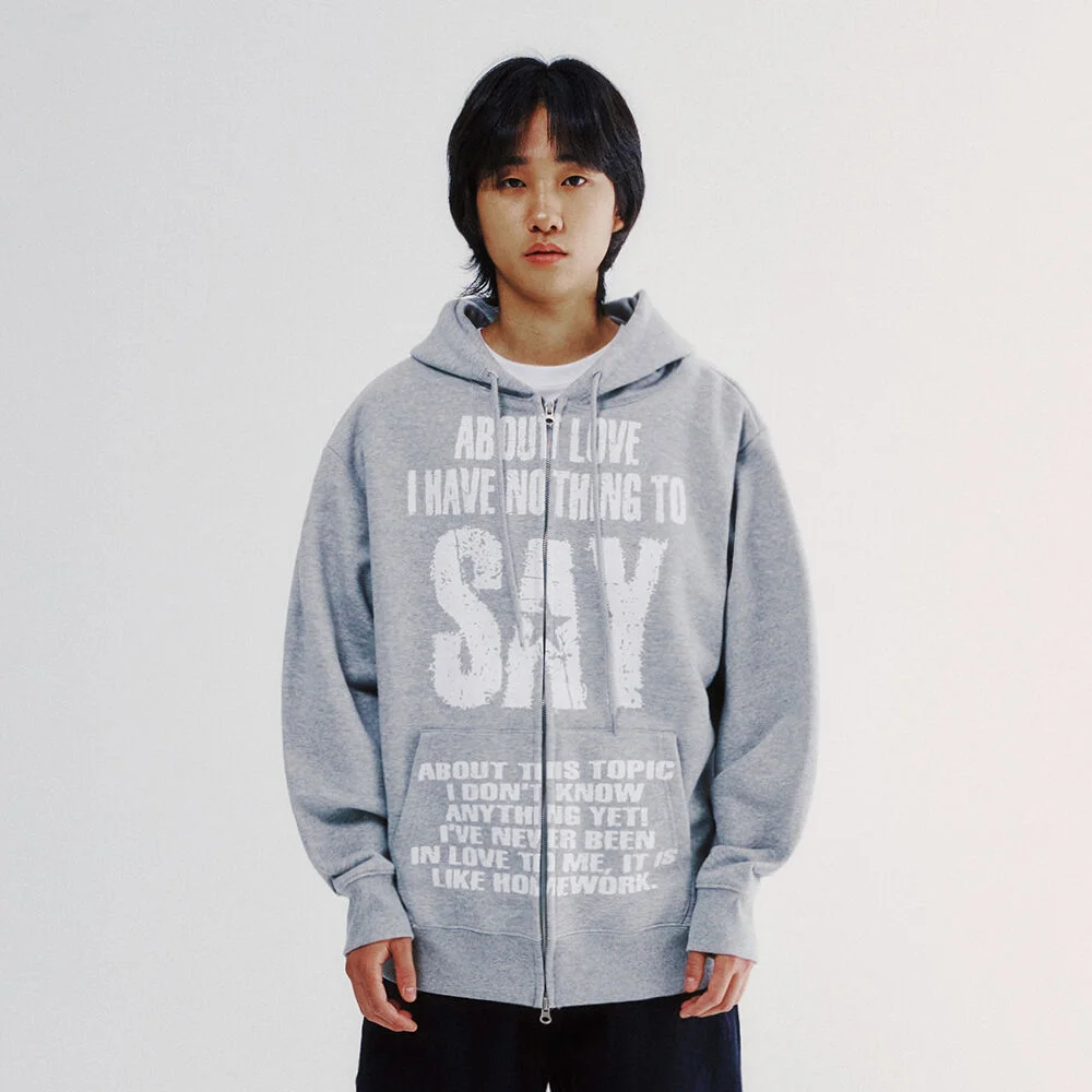 SAY HOOD ZIP UP_GREY(IK2EFMM484A)
