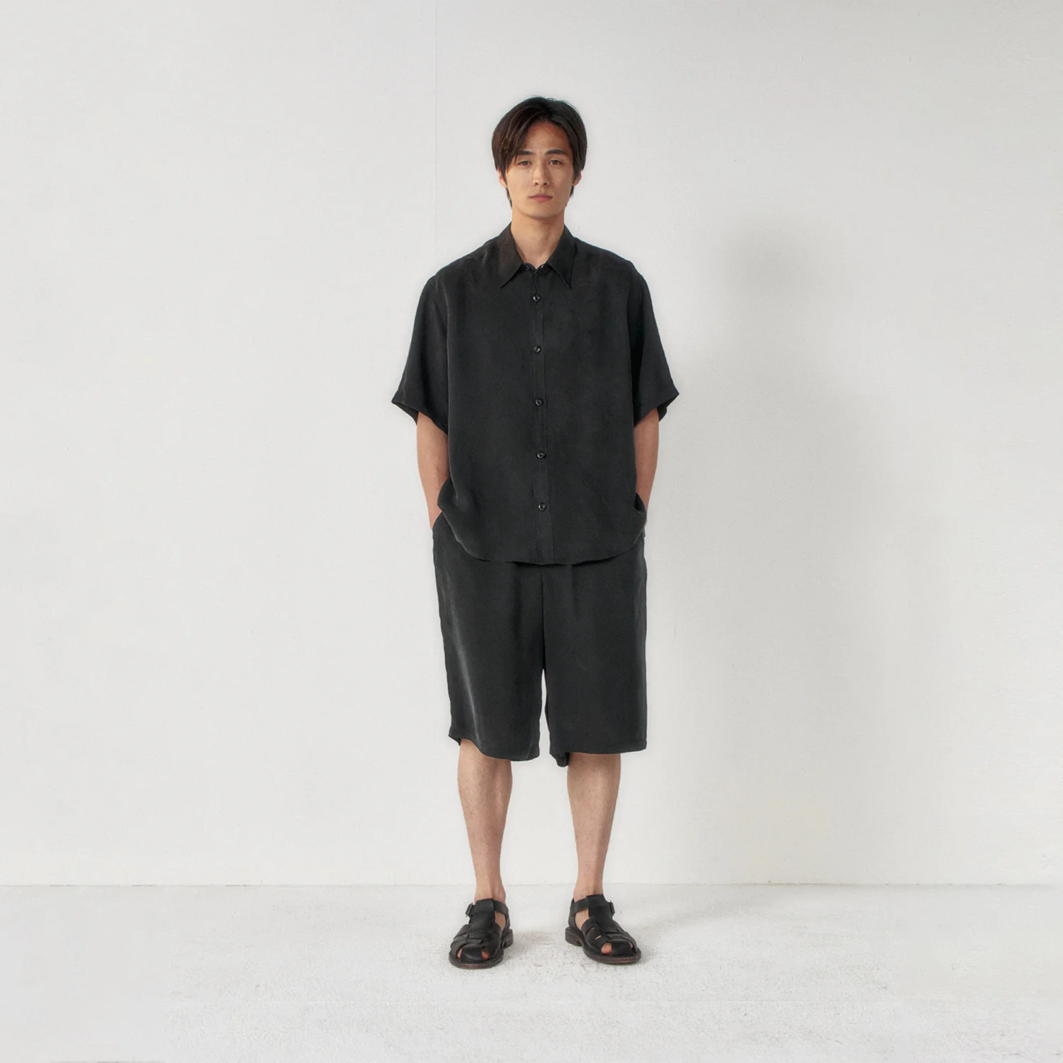 Cupro Camp Shirt_Black
