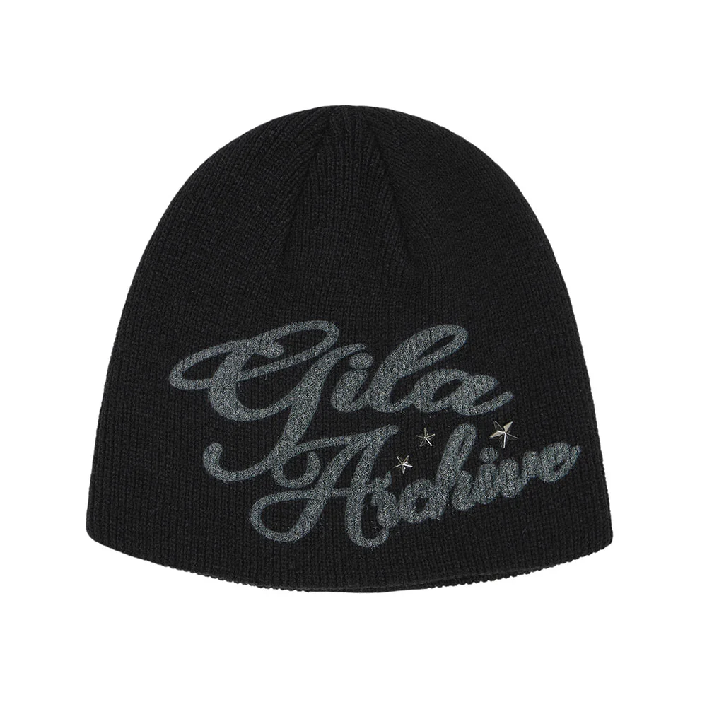LETTERING LOGO BEANIE_BK