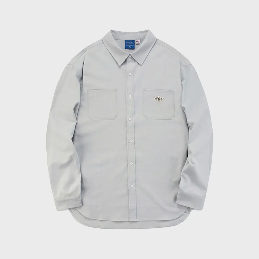 1754 CROWN OVERFIT OXFORD REGULAR COLLAR SHIRTS 灰色