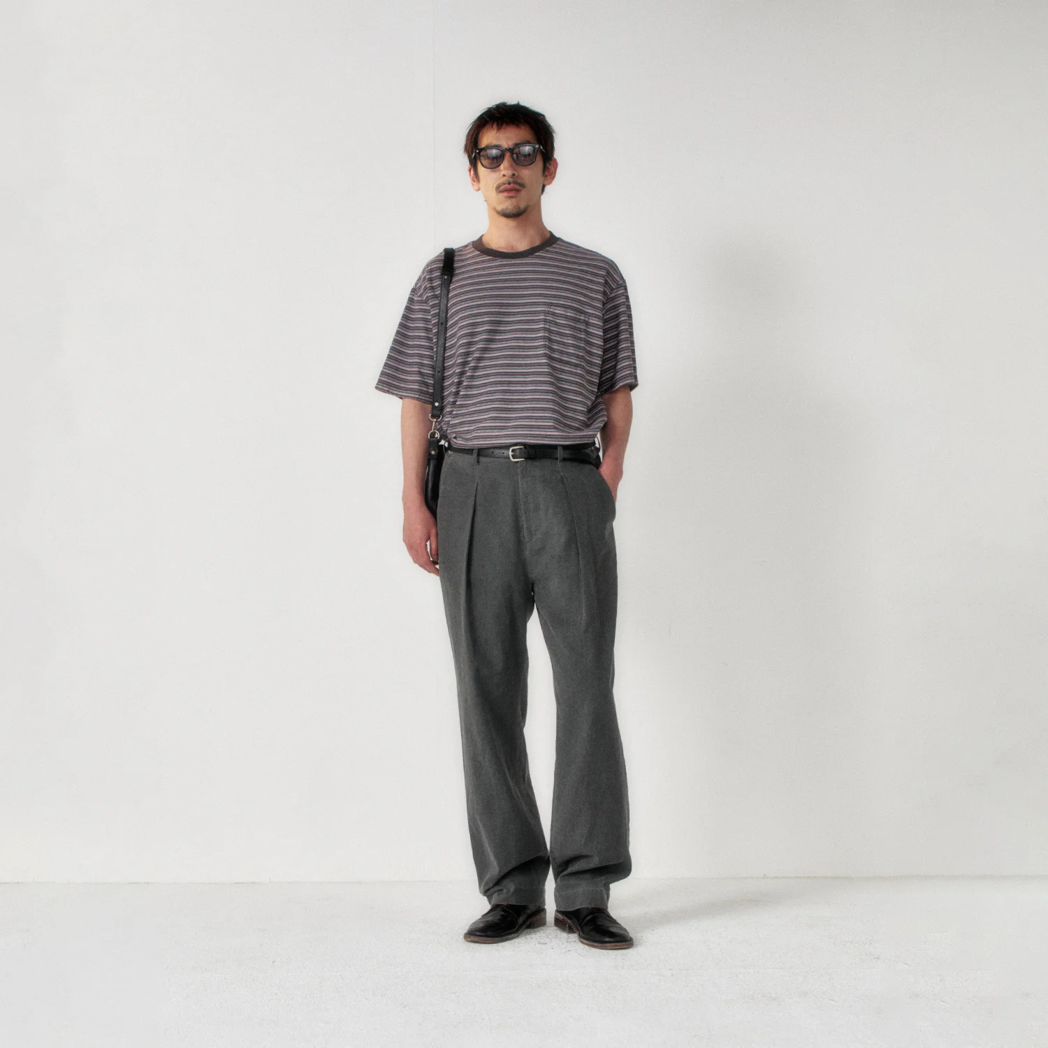 Stripe Pocket Tee_Grey/Blue