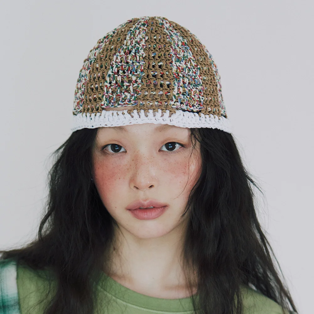 MOSS BEANIE MULTI BROWN