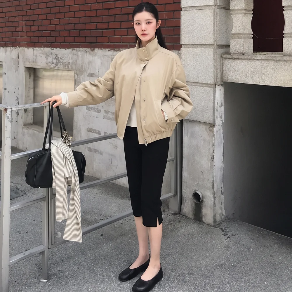 Cotton stretch carpi pants _Black