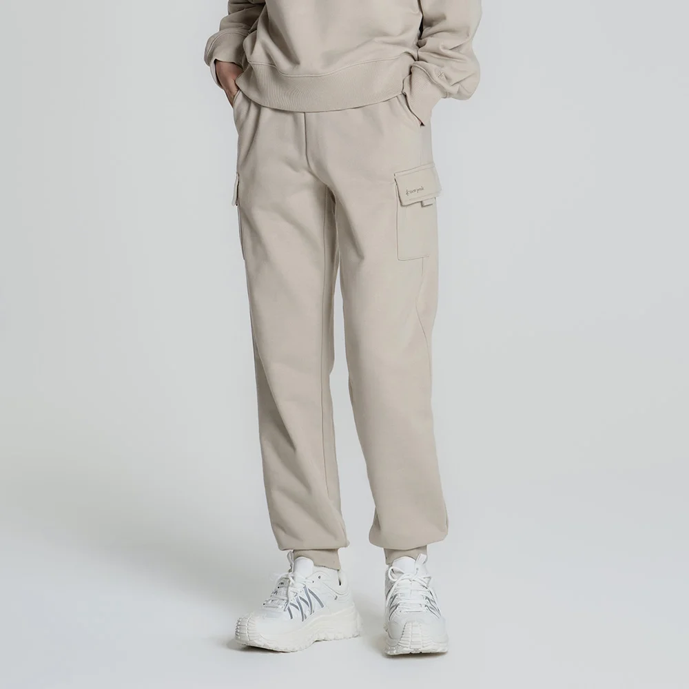 Land 女裝 雙 口袋 加絨 慢跑褲 褲子 Light Beige (S23FWFFP61)