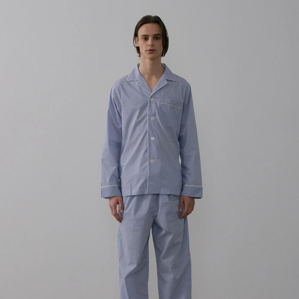 (M) Original Pajama Set Plaid Blue