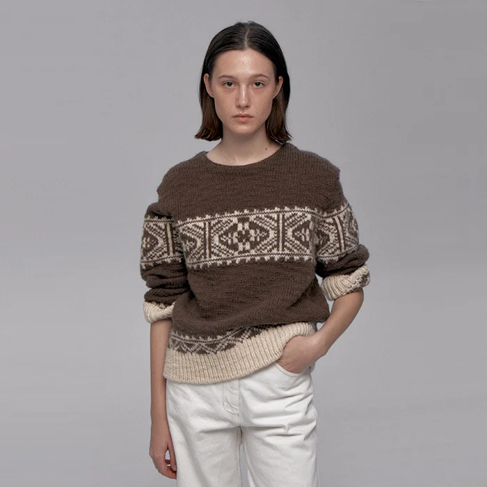 Snow Jacquard Knit(Brown)