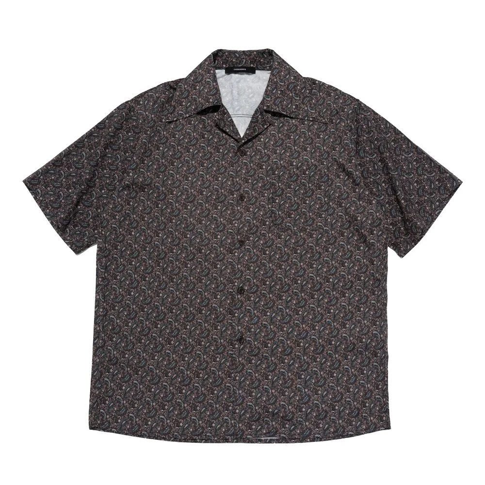 PAISLEY PATTERN SHORT SLEEVE SHIRT (BROWN)