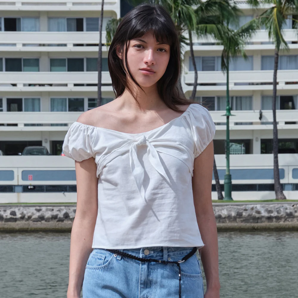 Muet Ribbon Blouse - Ivory