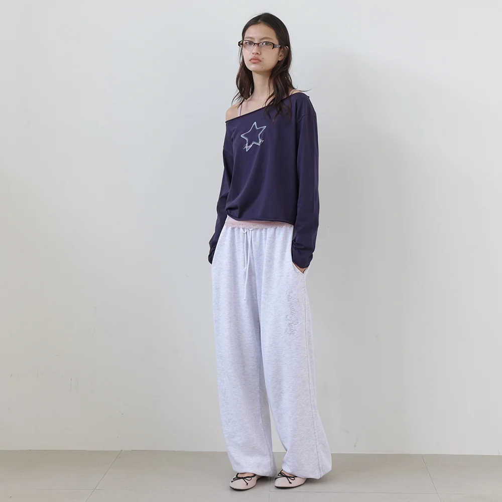 signature easy pants - melange gray