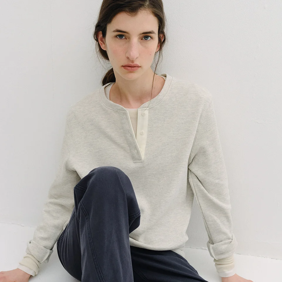 cotton henry waffle t-shirt (oatmeal)