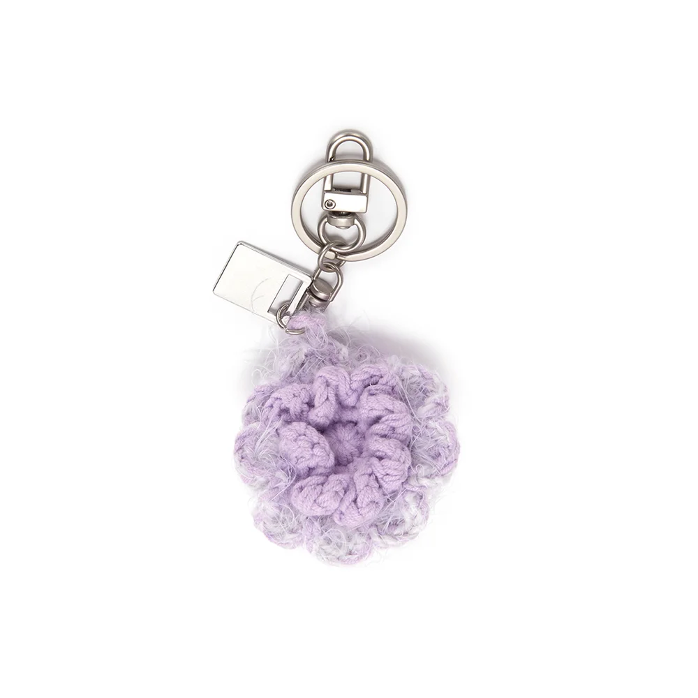 SEAFLOWER KNIT KEYRING IN PURPLE