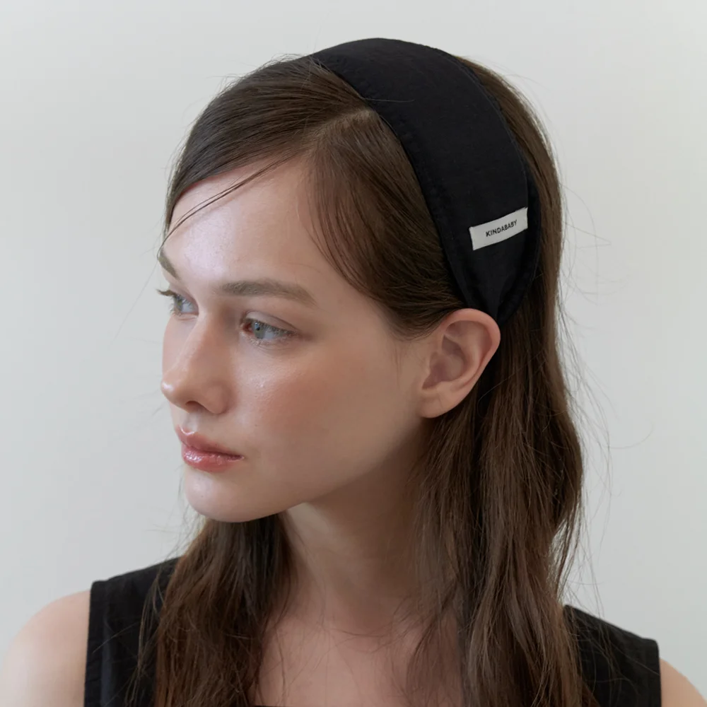 daily basic wide headband - black