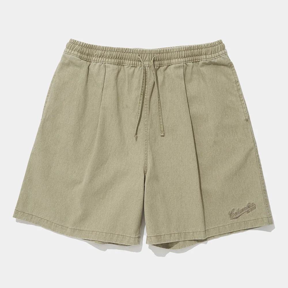 TAIL LOGO PINTUCK WASHED TWILL SHORTS PANTS_BEIGE