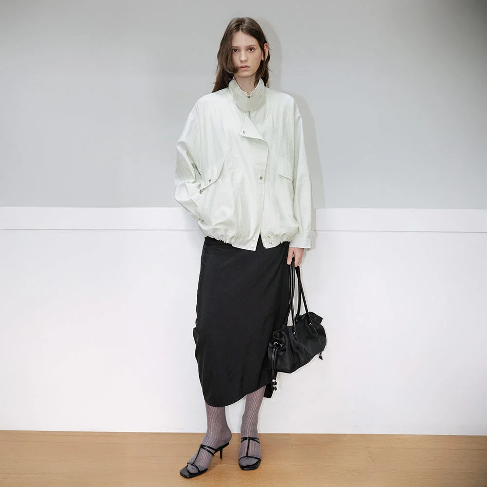 Asymmetric Placket Zip-Up Jacket SW6SM612_2color