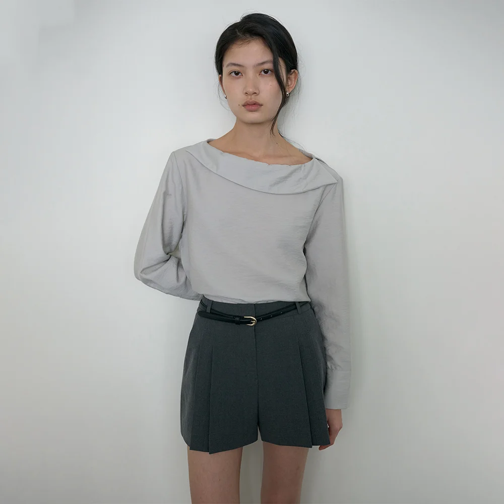 Niv Belted Shorts_Grey