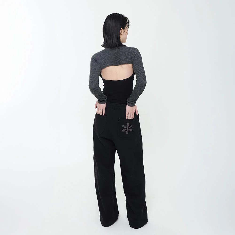Curved Balloon Sweatpants_Black