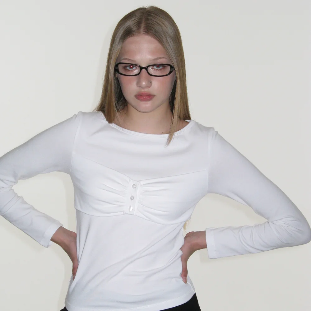 RIBBON BUTTON TOP_WHITE