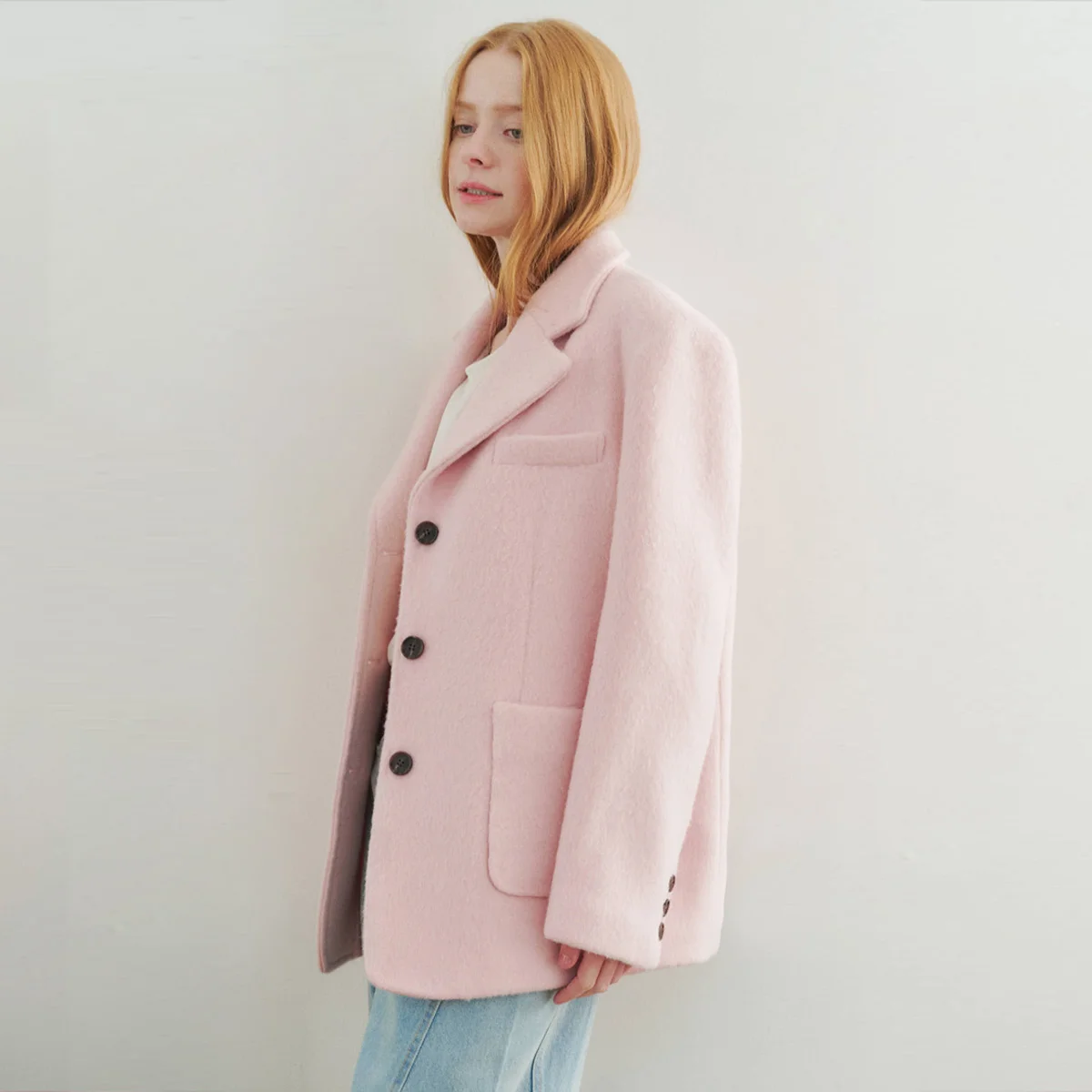 Suri alpaca Overfit Blazer_Pink