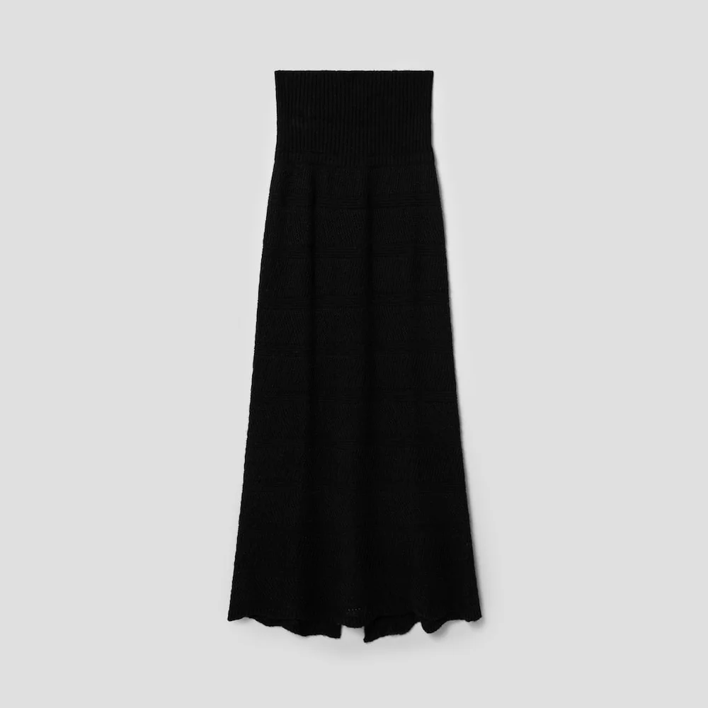 Alpaca Blend Long Knit Skirt Black (AG4927S025)