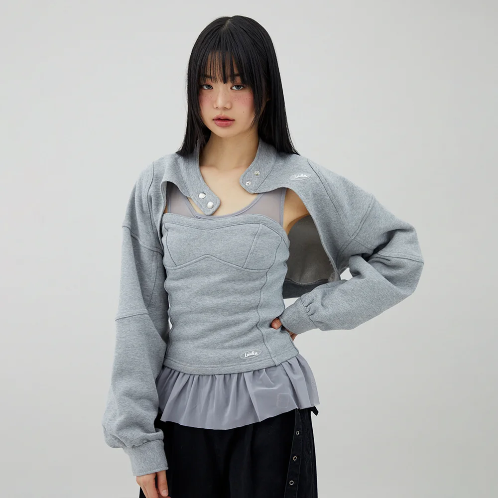 BIKER SWEAT BOLERO GREY BQ4CG004