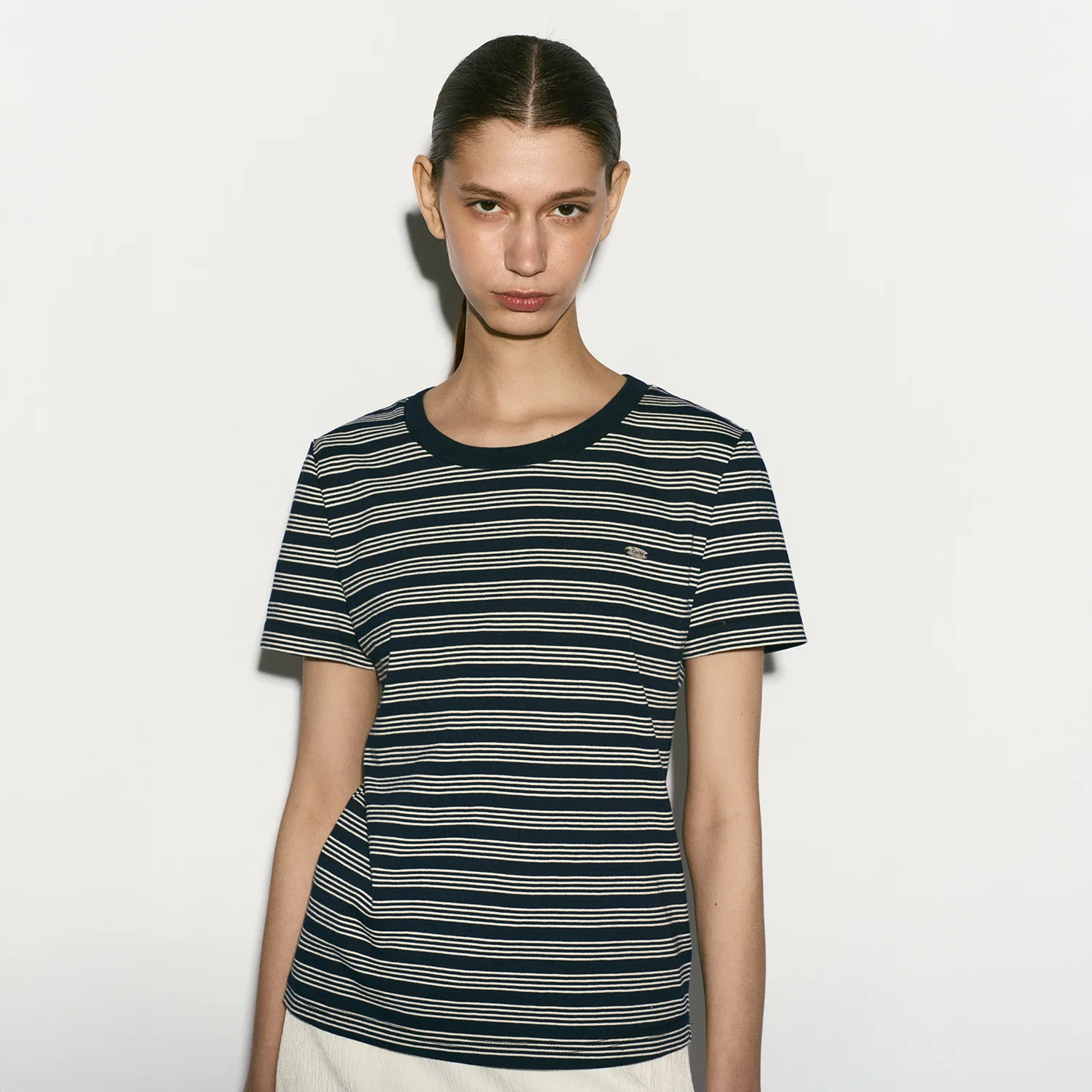LOGO STRIPED T-SHIRT MIDNIGHT NAVY