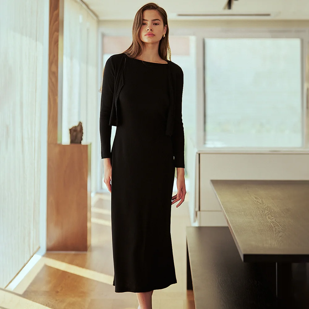 Weekend ribbed one-piece set (black)